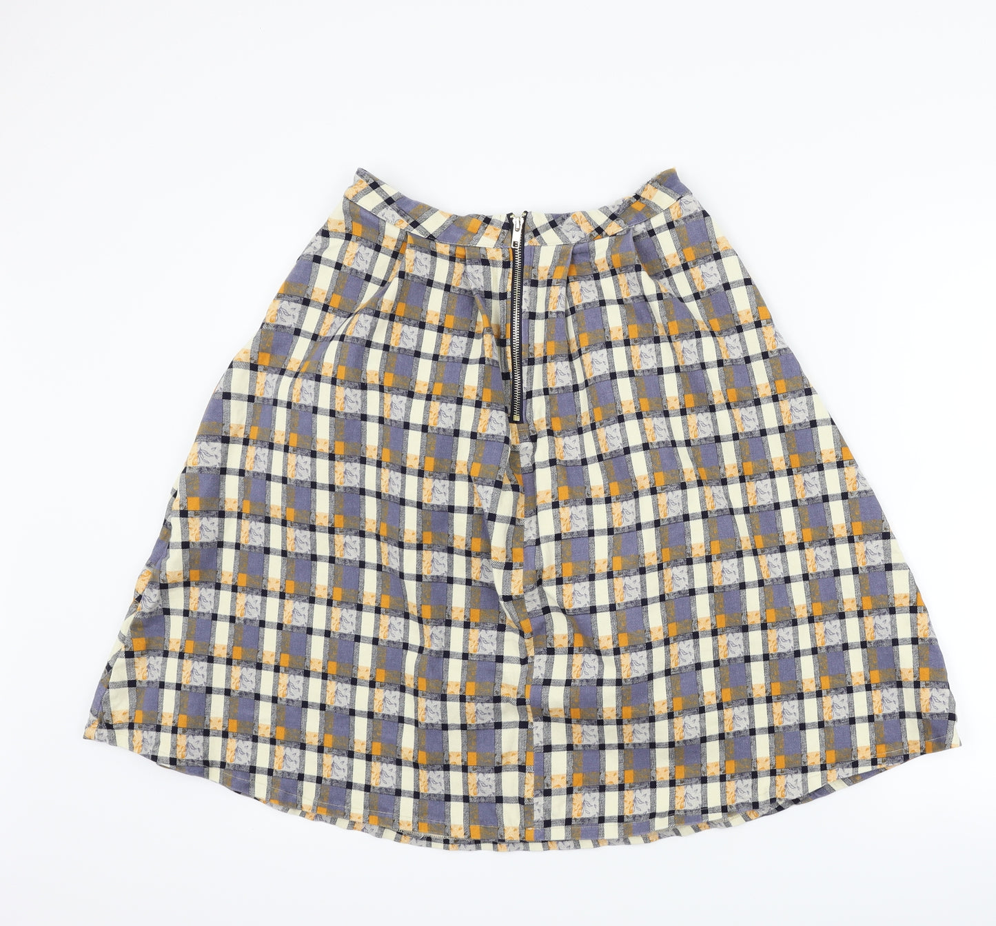 +6 Womens Blue Check  A-Line Skirt Size 28 in
