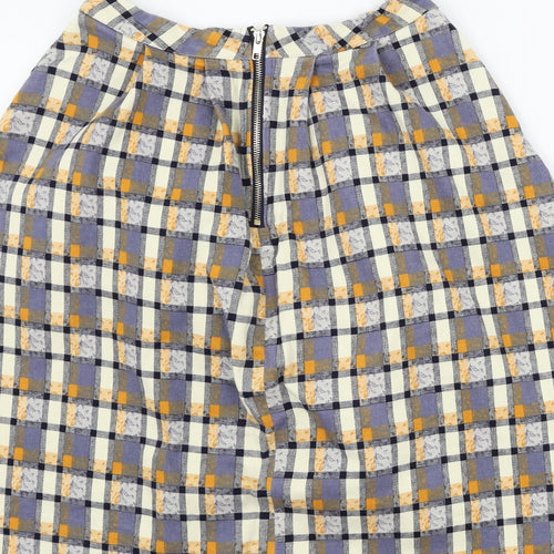 +6 Womens Blue Check  A-Line Skirt Size 28 in