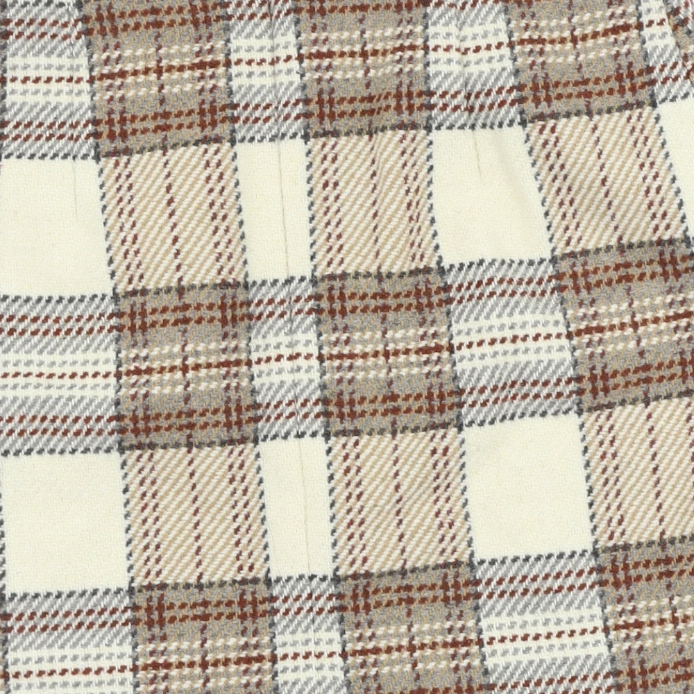 H&M Womens Beige Check  Mini Skirt Size 14