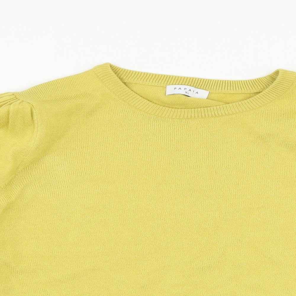Papaya Womens Yellow   Pullover Jumper Size XL