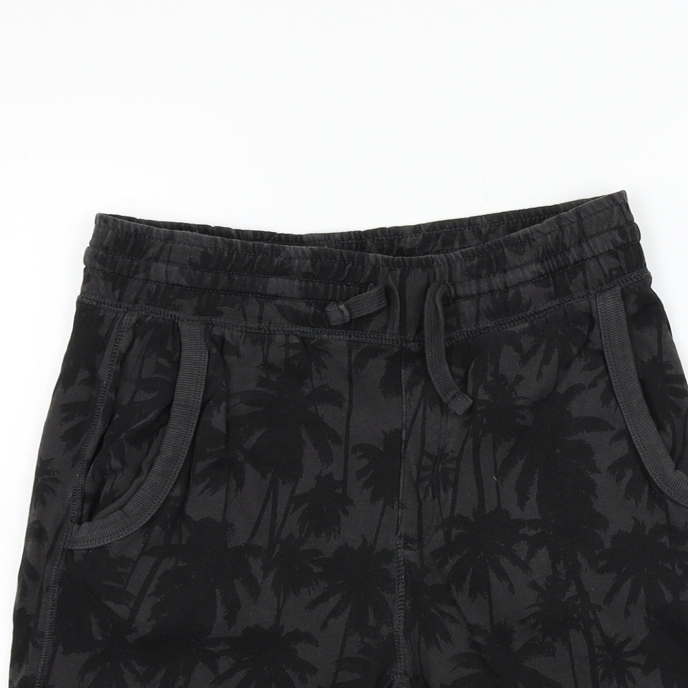 H&M Mens Black   Sweat Shorts Size S - palm trees