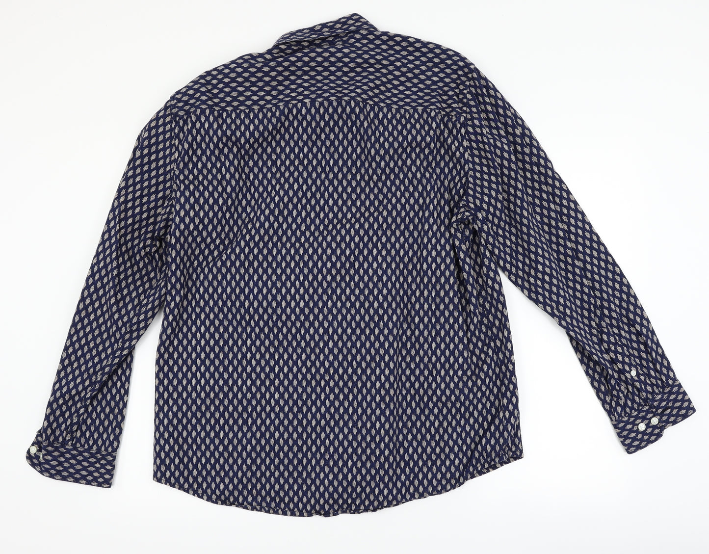 F&F Mens Blue Polka Dot   Dress Shirt Size XL