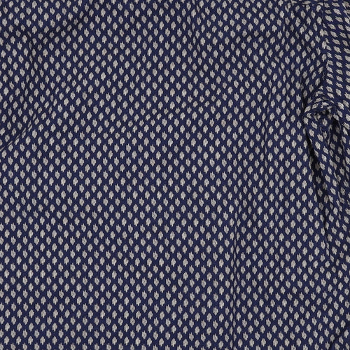 F&F Mens Blue Polka Dot   Dress Shirt Size XL