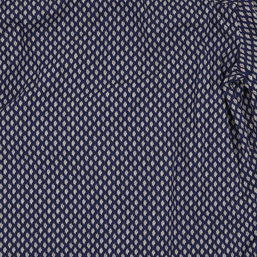 F&F Mens Blue Polka Dot   Dress Shirt Size XL