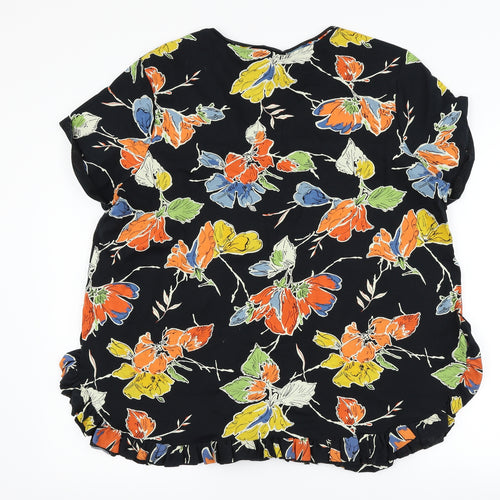NEXT Womens Black Floral  Basic T-Shirt Size 20