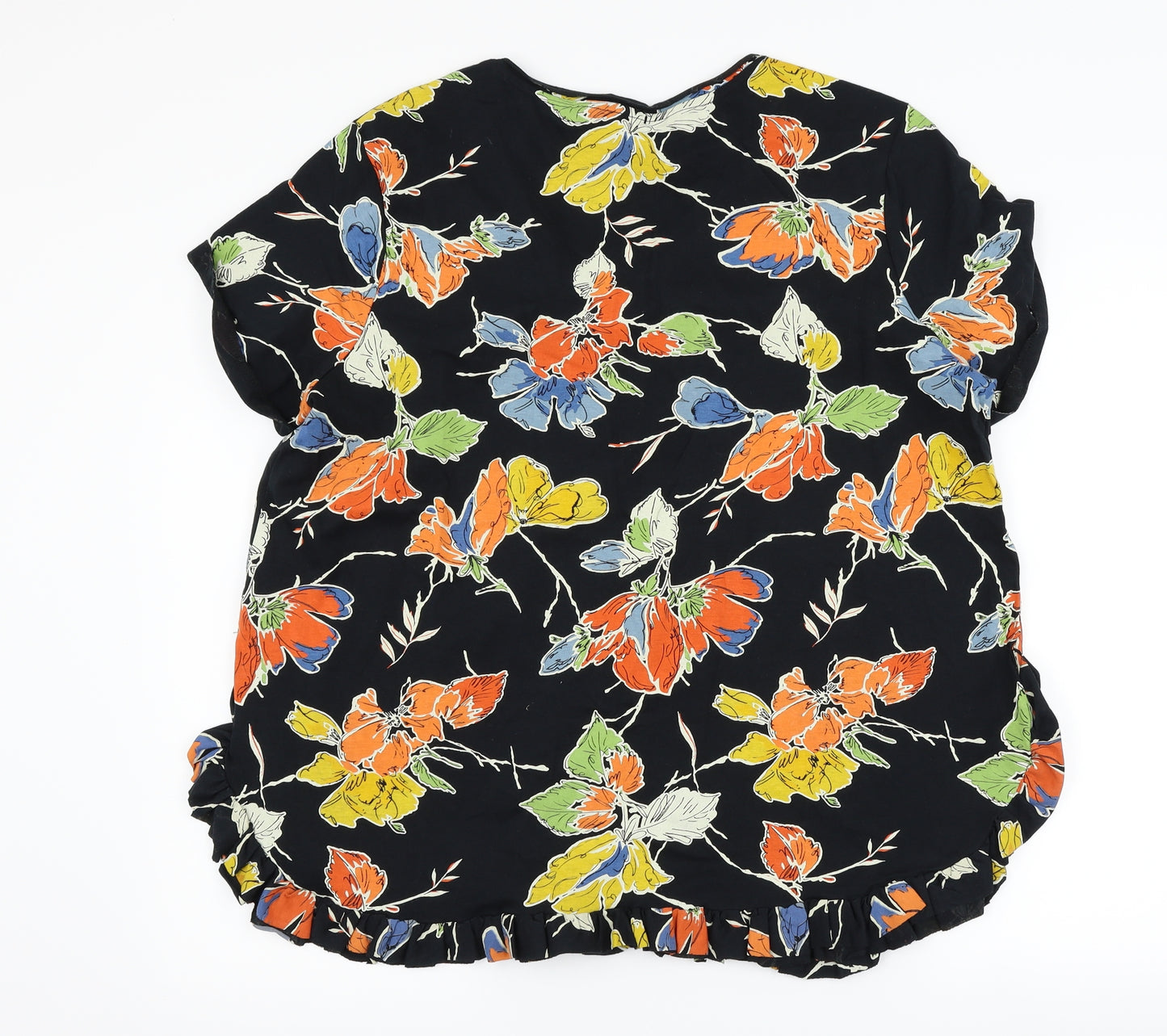 NEXT Womens Black Floral  Basic T-Shirt Size 20