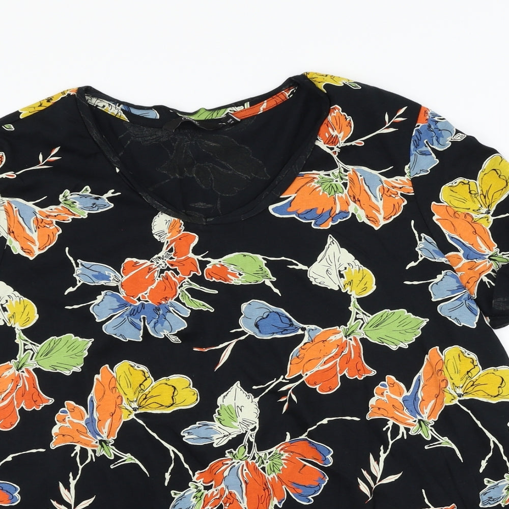 NEXT Womens Black Floral  Basic T-Shirt Size 20