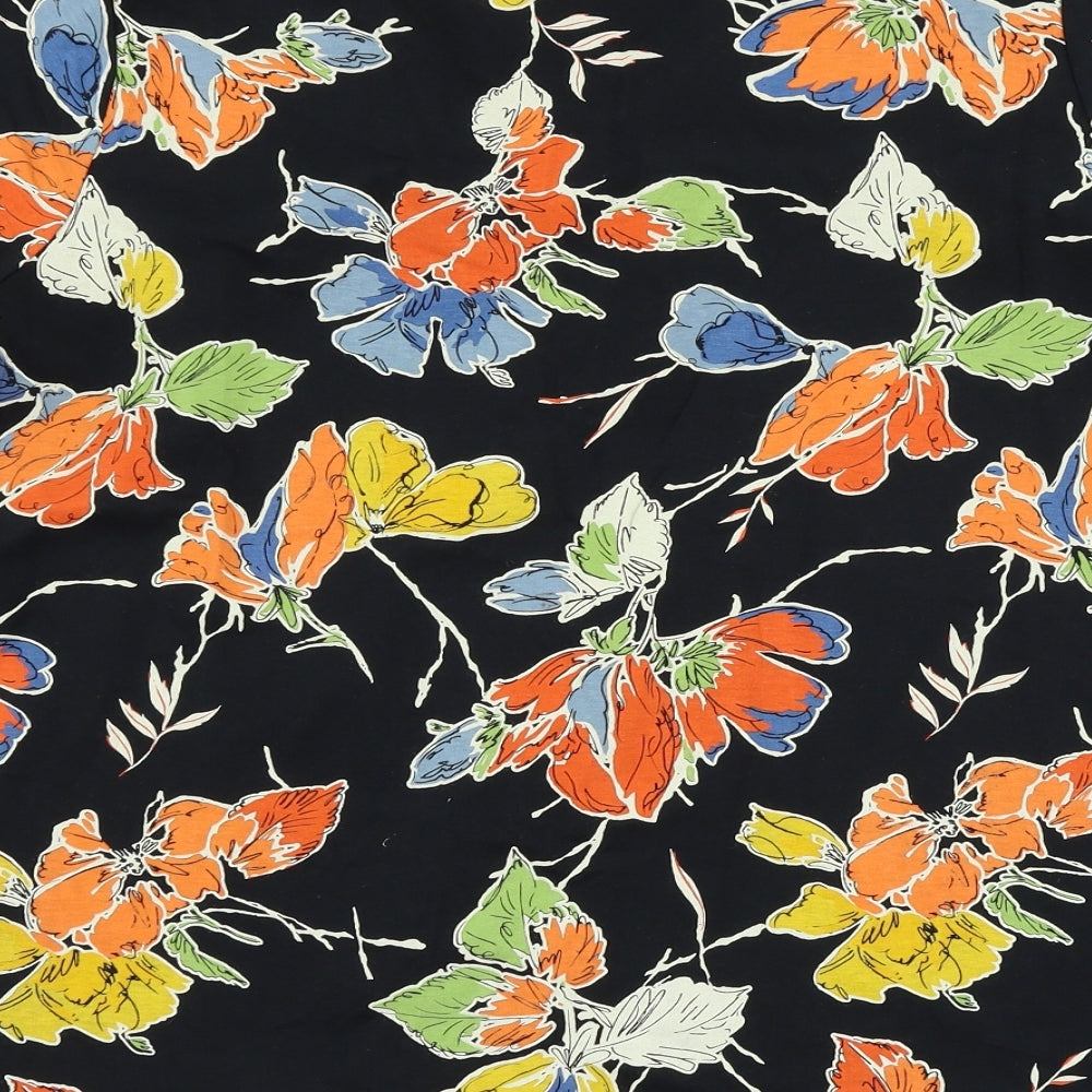 NEXT Womens Black Floral  Basic T-Shirt Size 20