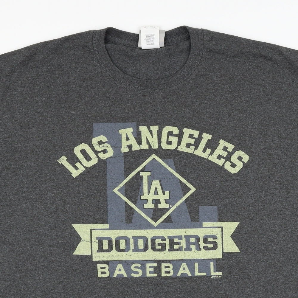 la dodgers baseball Mens Grey    T-Shirt Size L  - la dodgers baseball