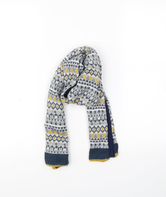 Preworn Boys Grey Striped  Scarf  One Size