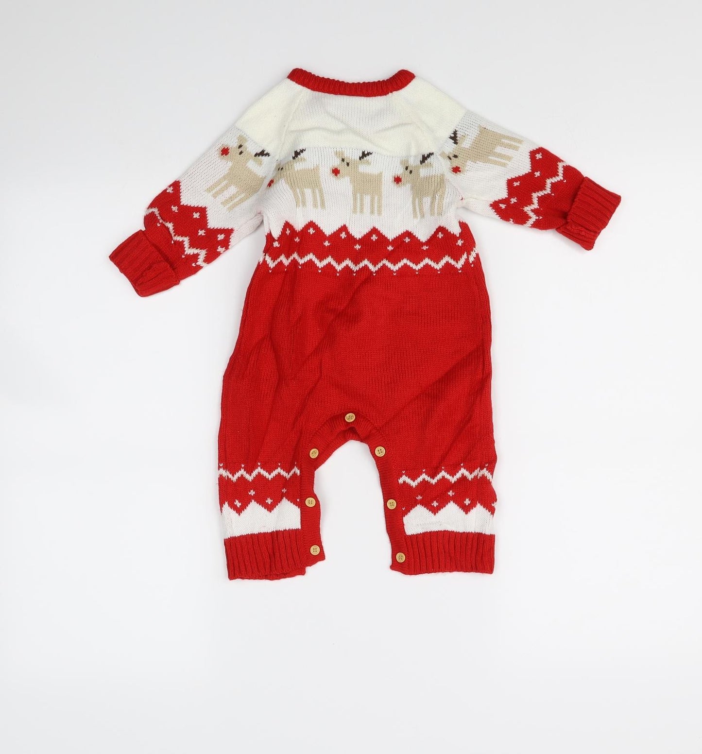 Preworn Baby Red   Babygrow One-Piece Size 3-6 Months  - christmas