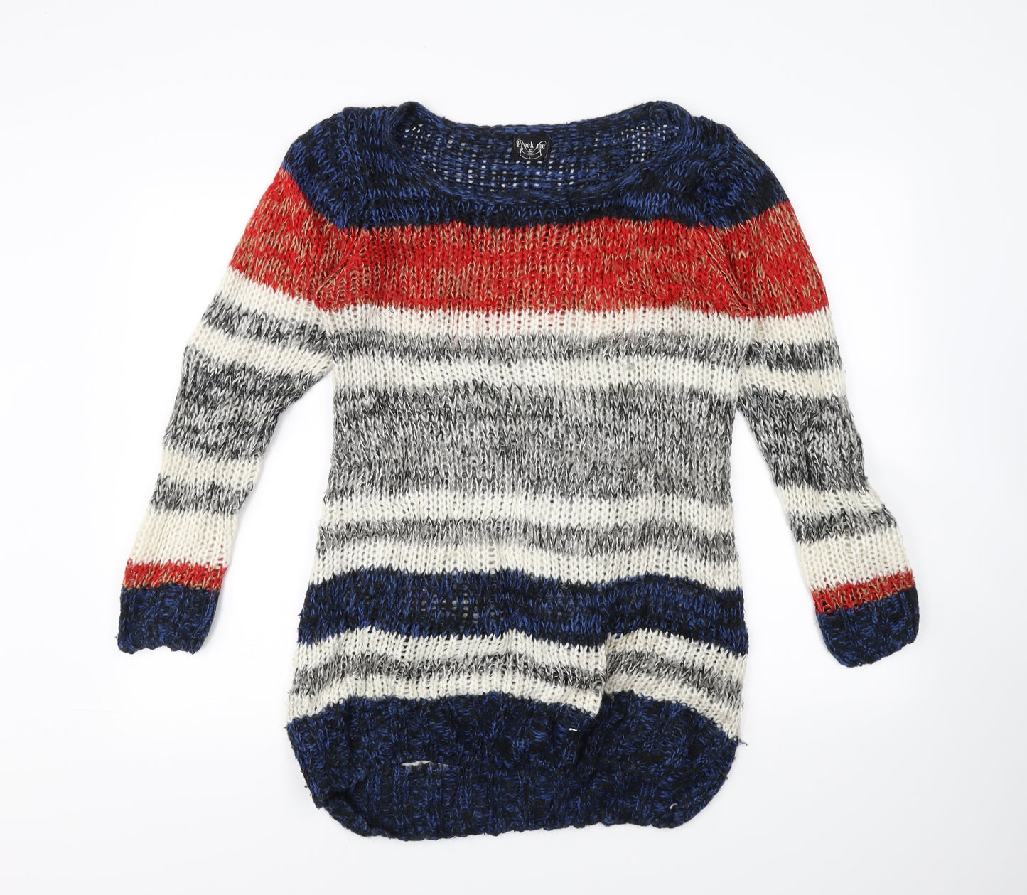 Frock Me Womens Multicoloured Striped  Pullover Jumper Size L