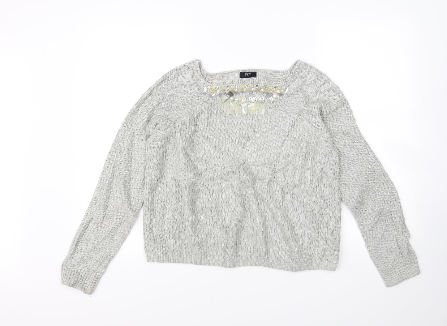 F&F Womens Grey   Pullover Jumper Size 12