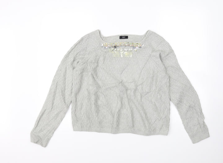 F&F Womens Grey   Pullover Jumper Size 12