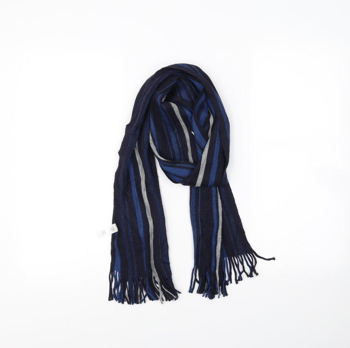 Sand stone Mens Blue Striped Scarf One Size