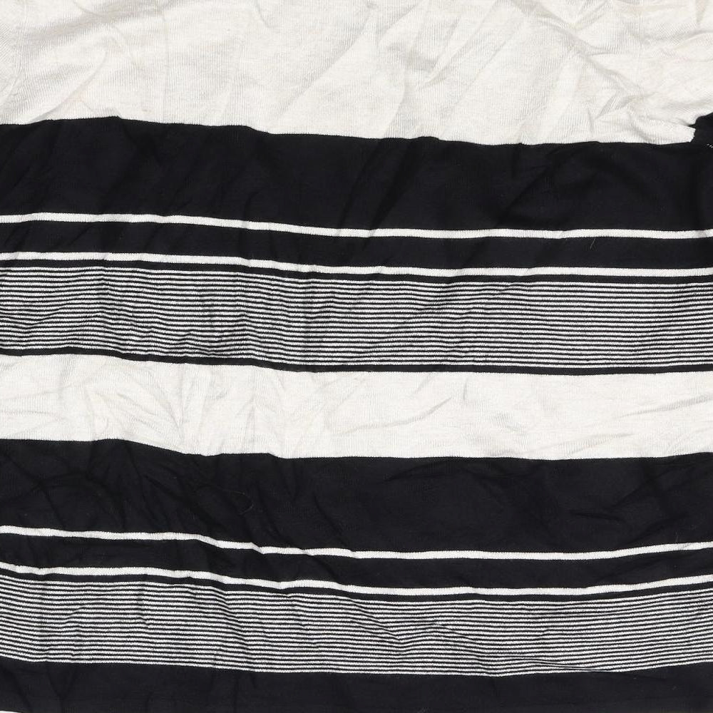 M&Co Womens Black Striped  Pullover Jumper Size 16
