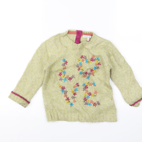 Indigo Girls Green   Pullover Jumper Size 3-4 Years