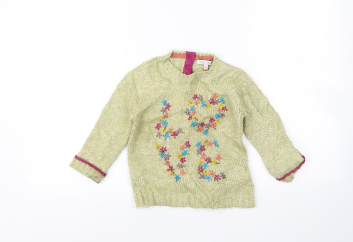 Indigo Girls Green   Pullover Jumper Size 3-4 Years