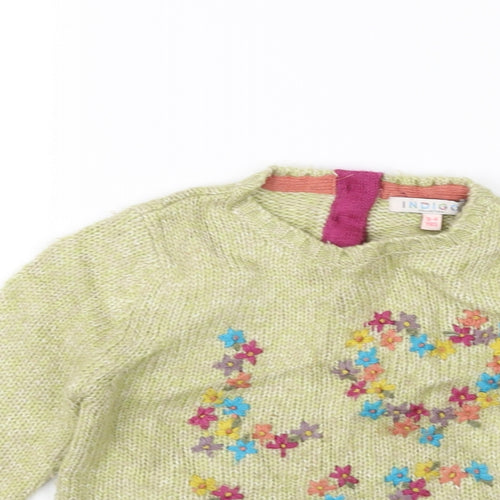 Indigo Girls Green   Pullover Jumper Size 3-4 Years
