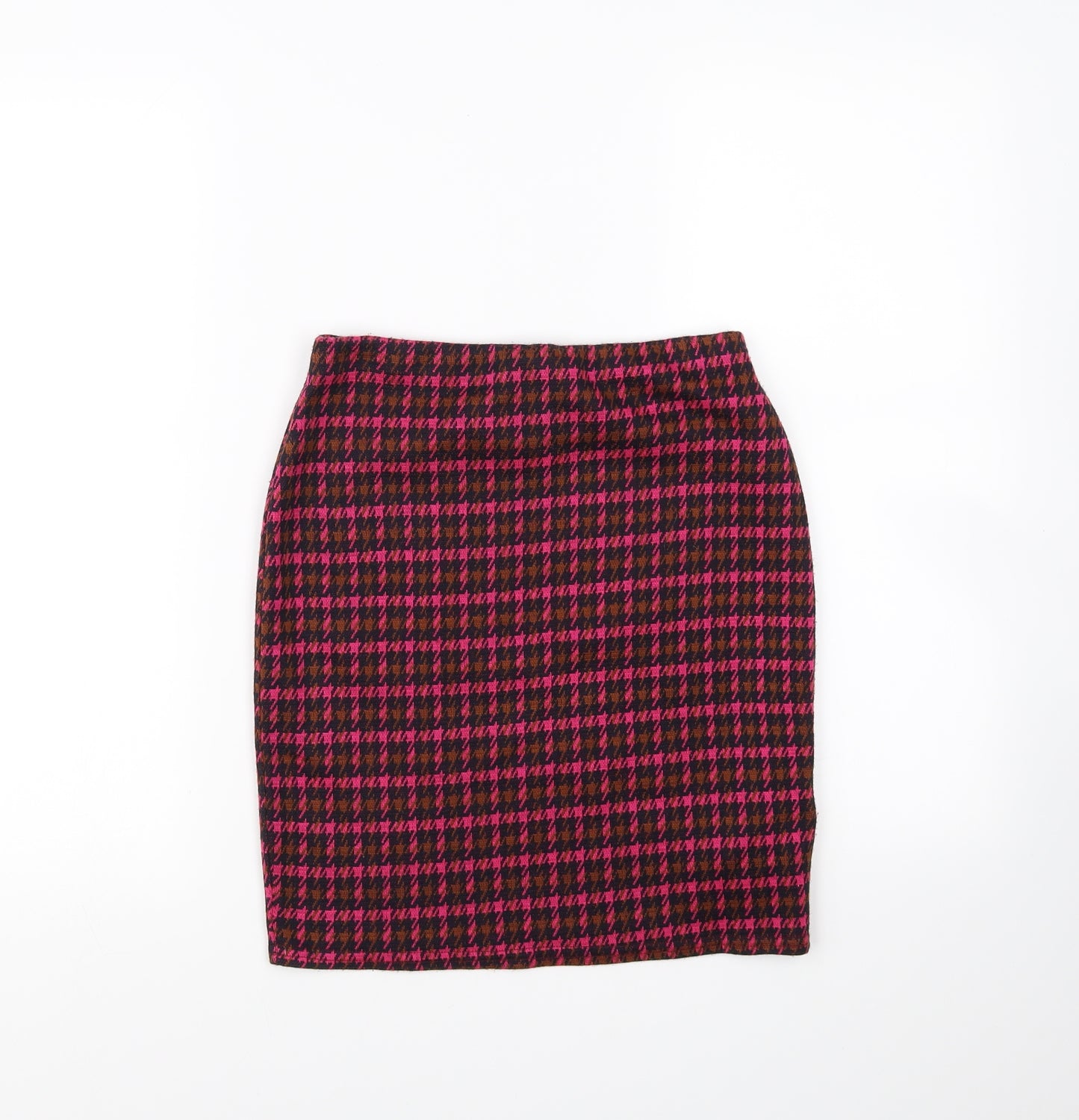 New Look Womens Pink Herringbone  Straight & Pencil Skirt Size 8