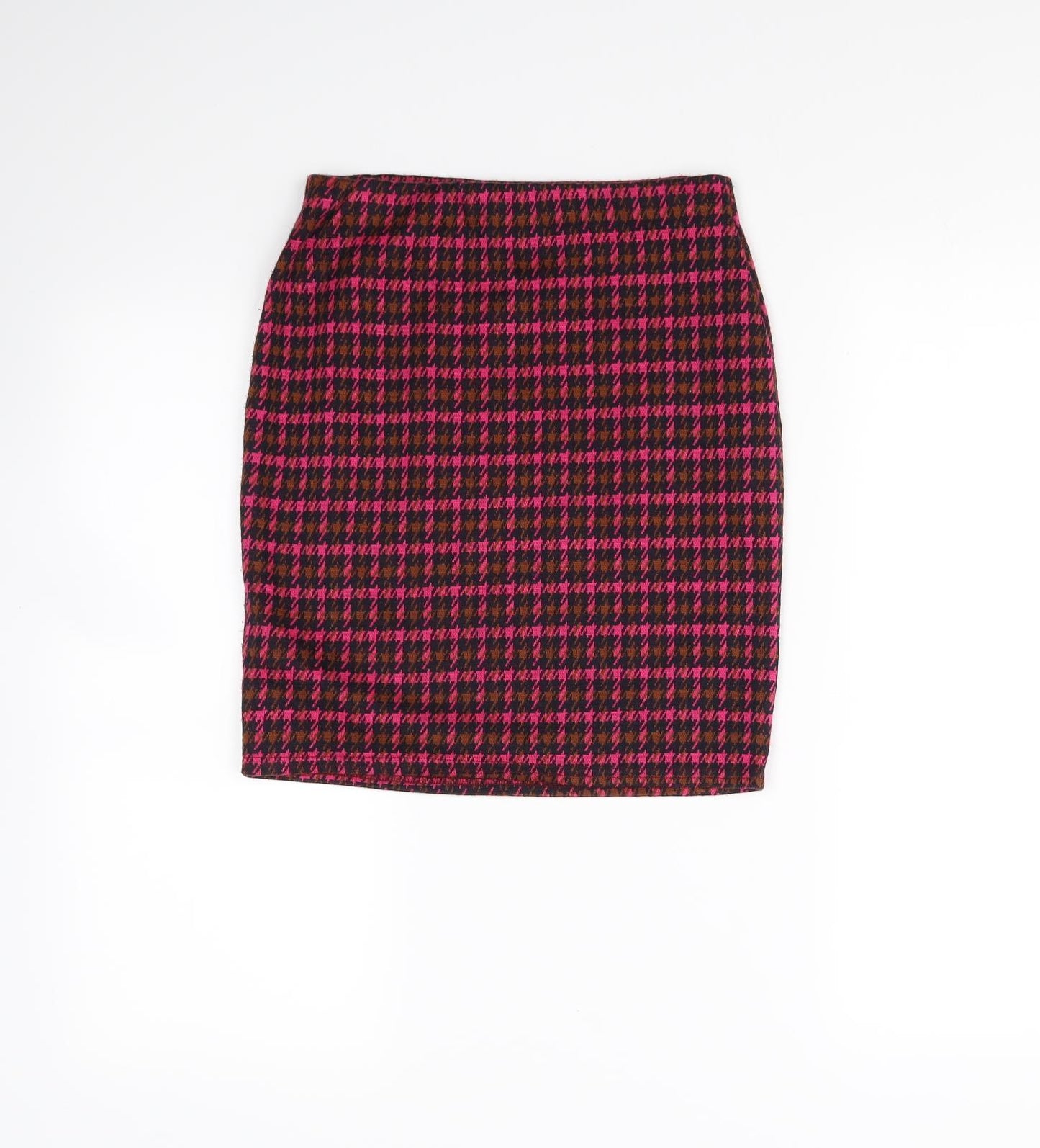 New Look Womens Pink Herringbone  Straight & Pencil Skirt Size 8