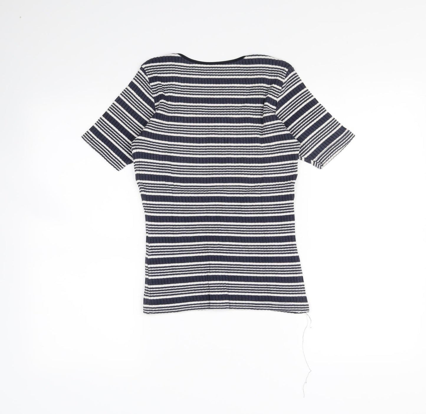 st michael Womens Blue Striped  Basic Blouse Size 12