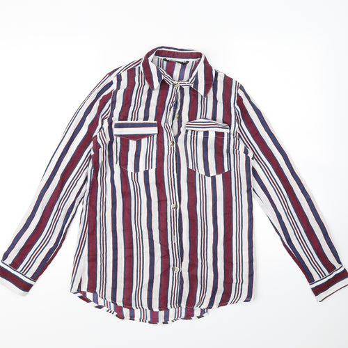 Preworn Womens Multicoloured Striped  Basic Button-Up Size 6
