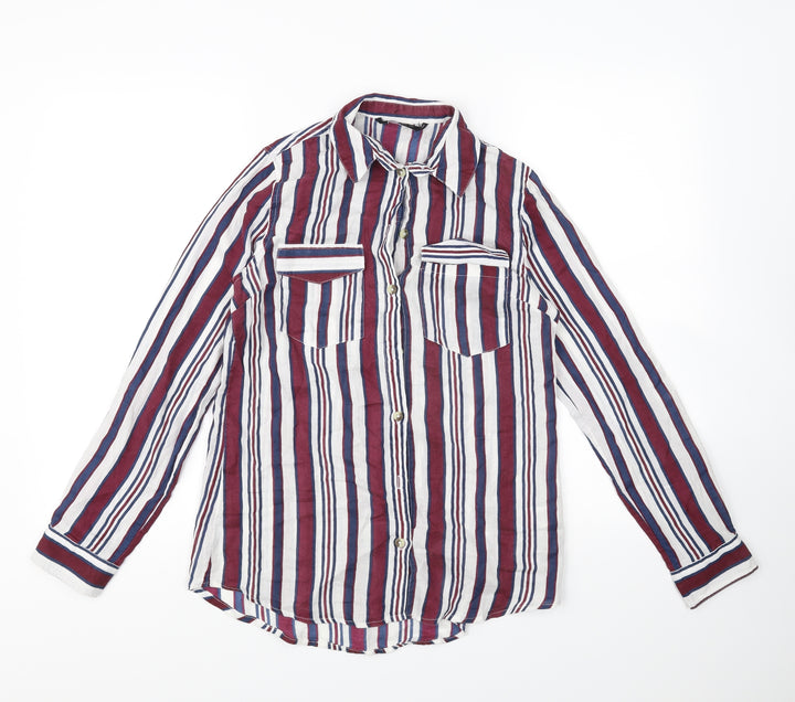 Preworn Womens Multicoloured Striped  Basic Button-Up Size 6