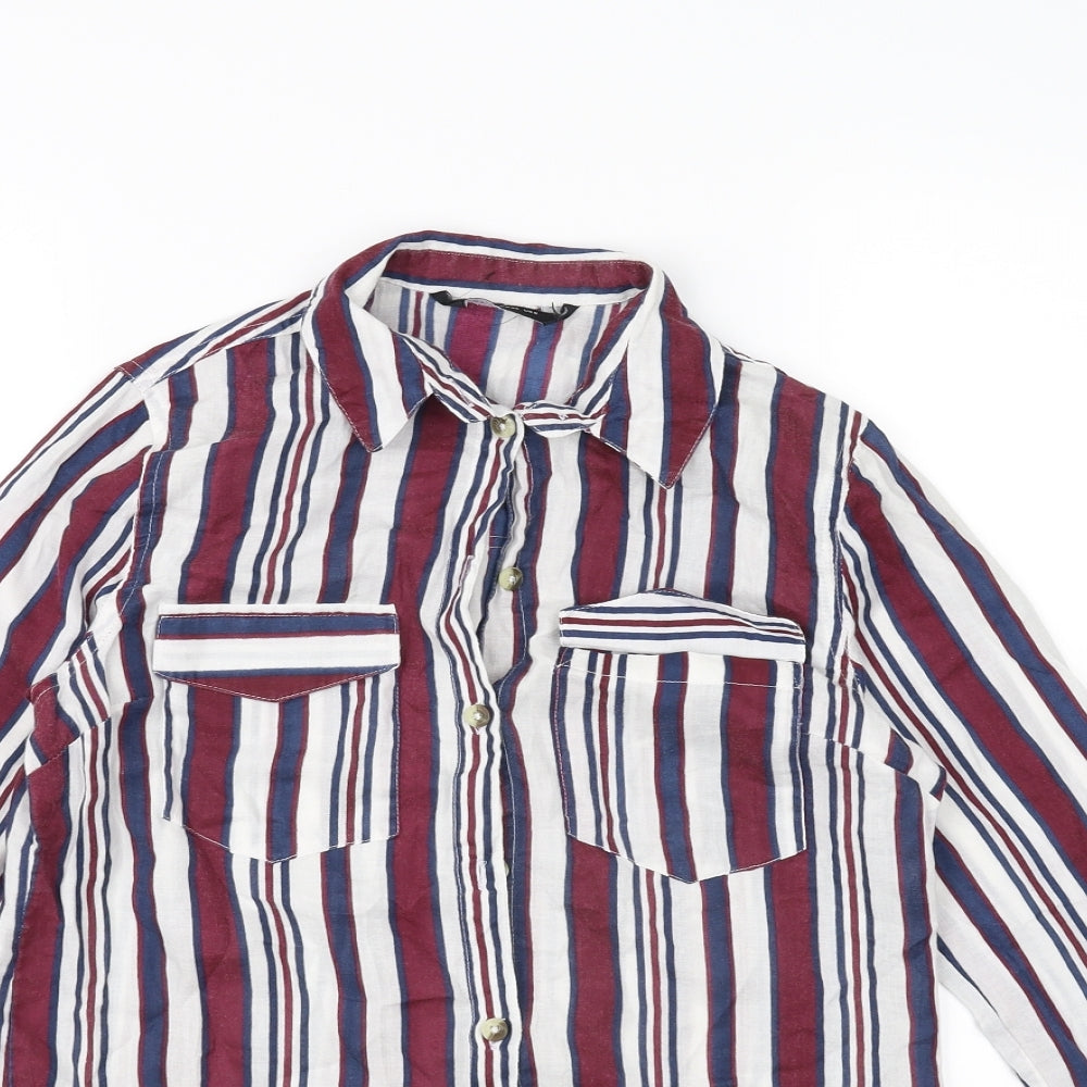 Preworn Womens Multicoloured Striped  Basic Button-Up Size 6