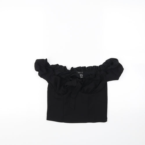 New Look Womens Black   Cropped Blouse Size 10