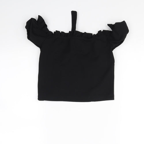 New Look Womens Black   Cropped Blouse Size 10
