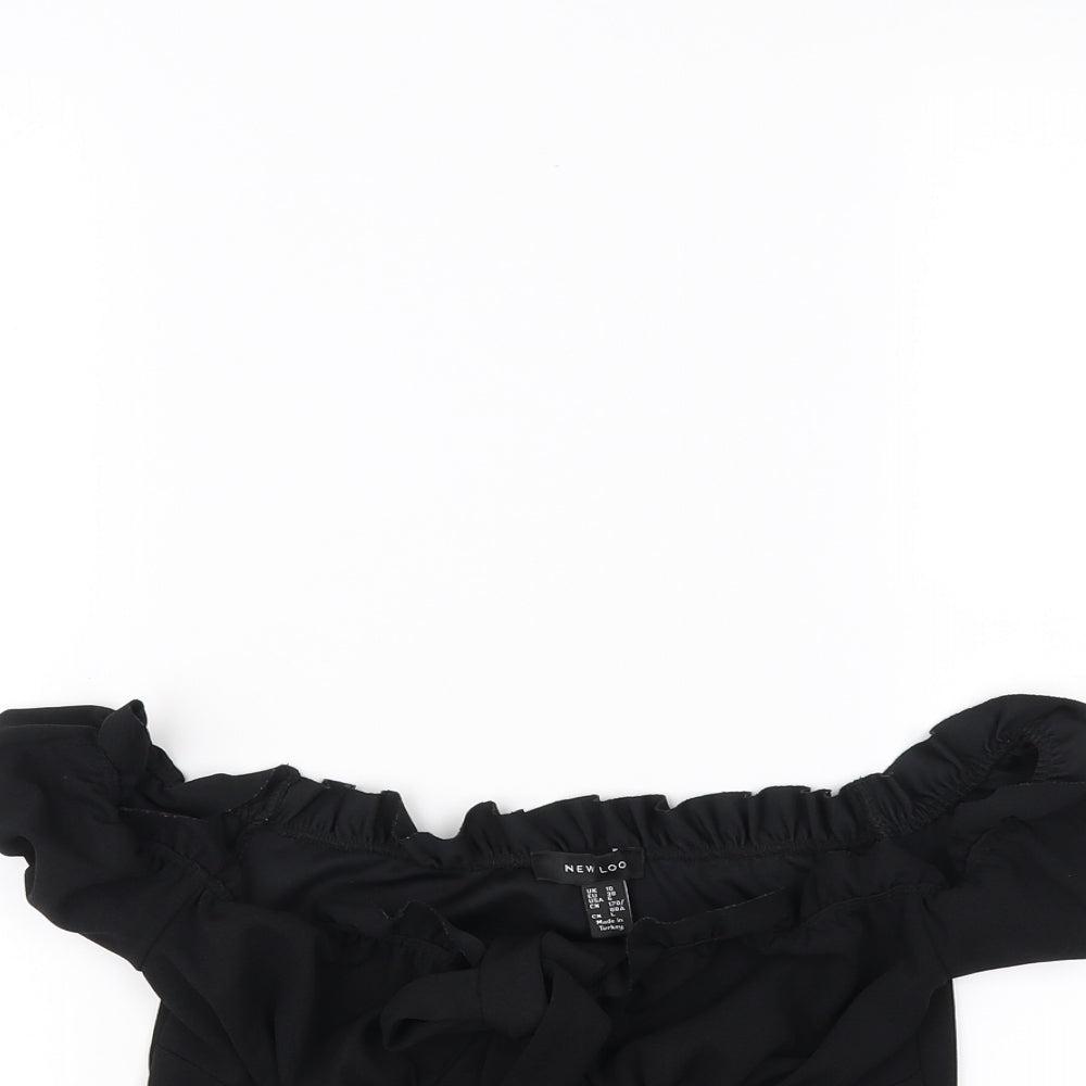New Look Womens Black   Cropped Blouse Size 10