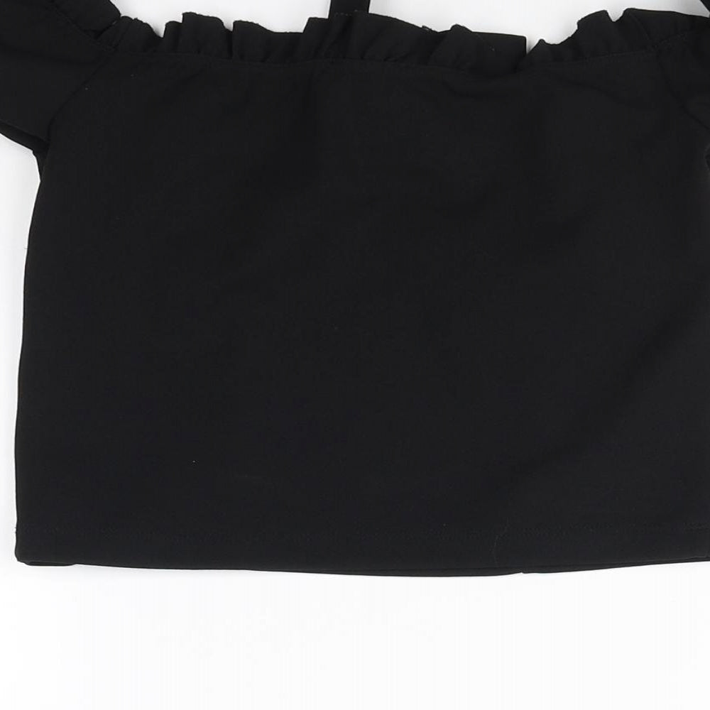 New Look Womens Black   Cropped Blouse Size 10