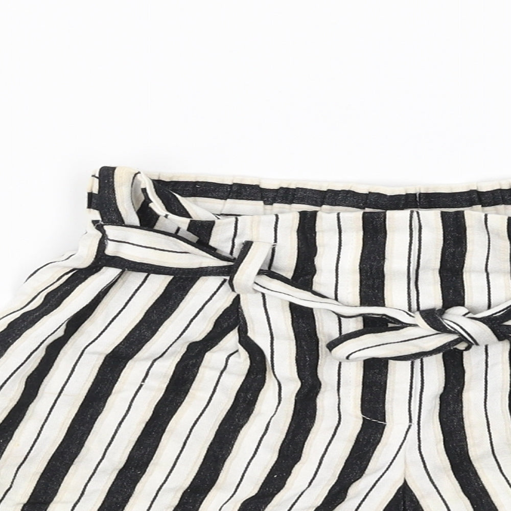 River Island Girls Multicoloured Striped  Paperbag Shorts Size 9 Years