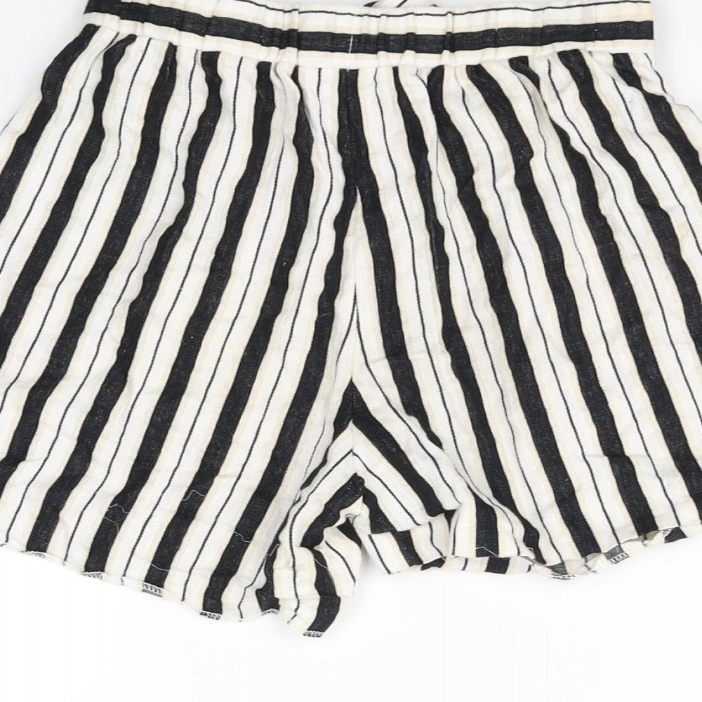 River Island Girls Multicoloured Striped  Paperbag Shorts Size 9 Years