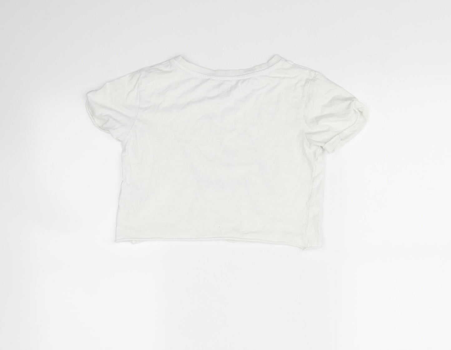 River Island Girls White   Cropped T-Shirt Size 7 Years