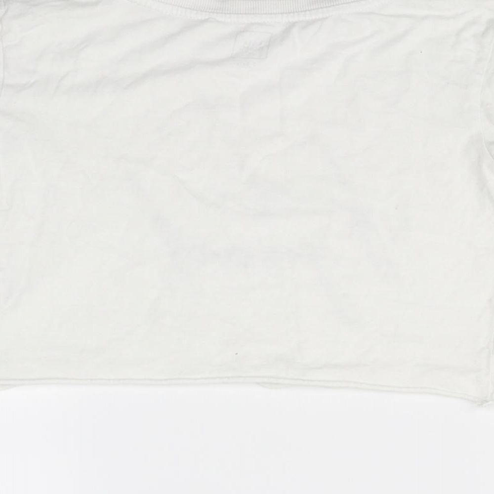 River Island Girls White   Cropped T-Shirt Size 7 Years