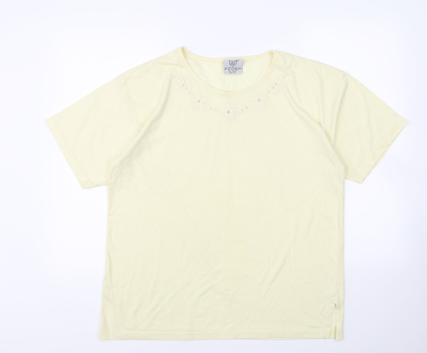 FL COLLECTION  Womens Yellow   Basic T-Shirt Size XL