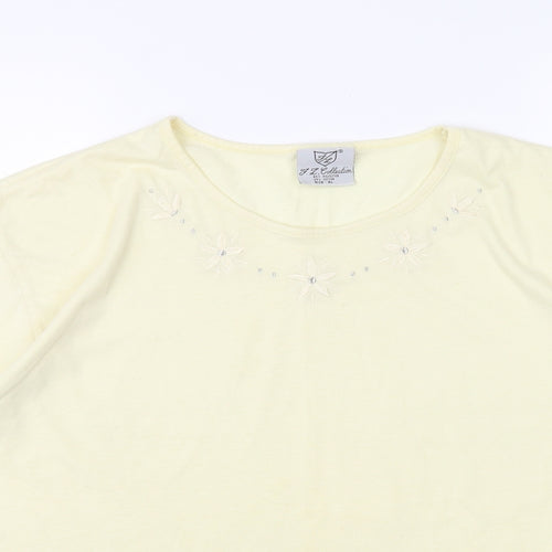 FL COLLECTION  Womens Yellow   Basic T-Shirt Size XL