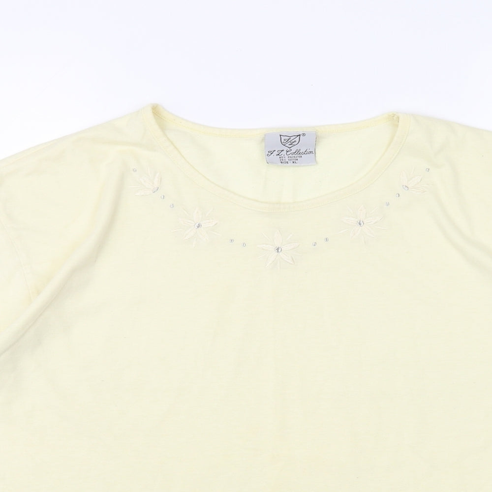 FL COLLECTION  Womens Yellow   Basic T-Shirt Size XL