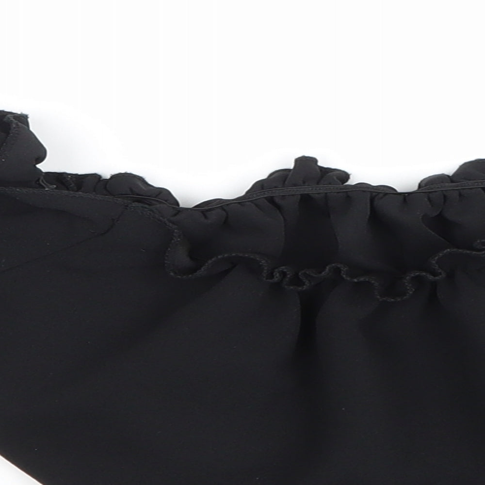 New Look Womens Black   Cropped Blouse Size 10  - Boob Tube Blouse