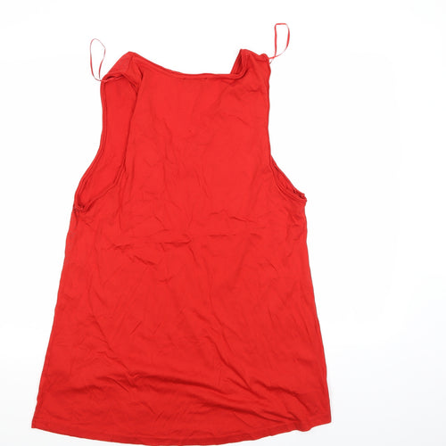 New Look Womens Red Geometric  T-Shirt Dress  Size 12