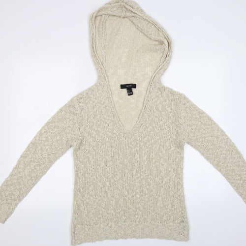 FOREVER 21 Womens Ivory   Pullover Jumper Size S  - Has a Hood