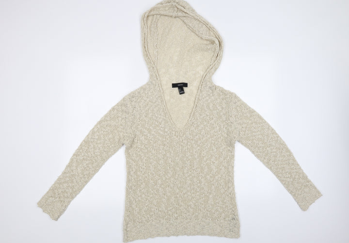 FOREVER 21 Womens Ivory   Pullover Jumper Size S  - Has a Hood