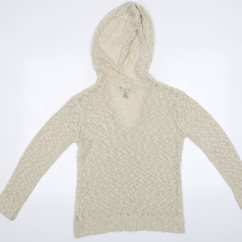 FOREVER 21 Womens Ivory   Pullover Jumper Size S  - Has a Hood