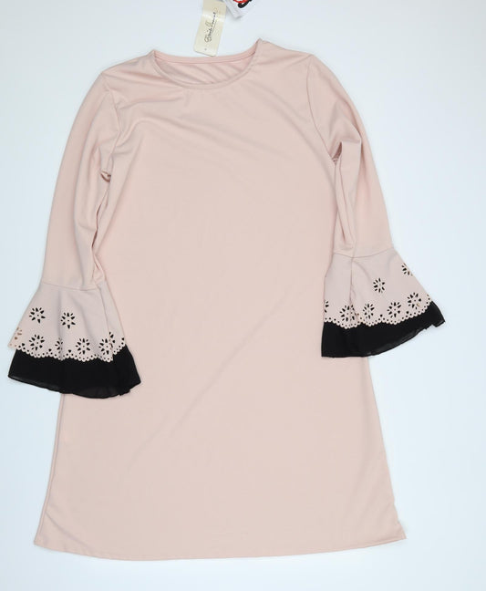 Front view of Preworn women’s pink jumper dress