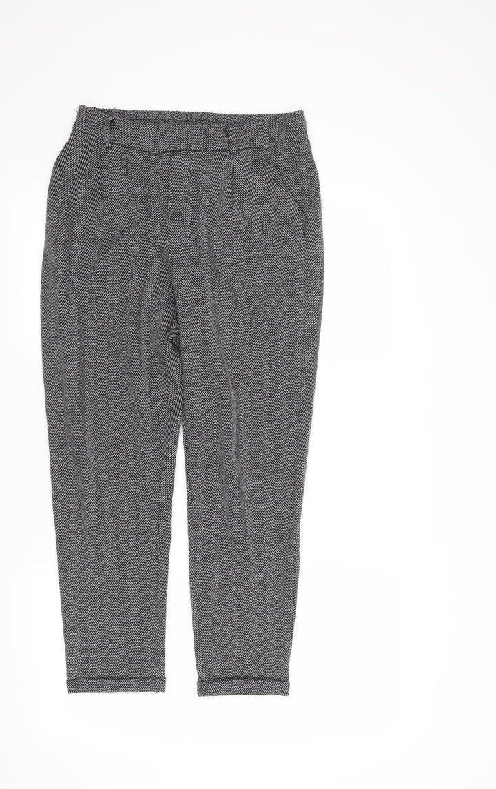 Ambiance Womens Grey Geometric  Trousers  Size S L25 in