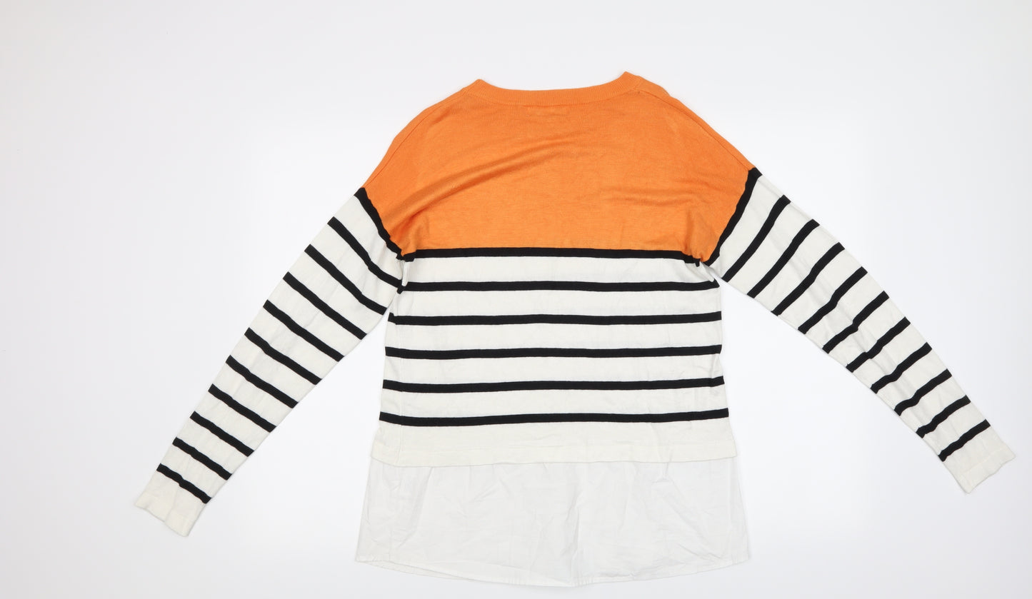 Exquiss's Womens Multicoloured Striped  Tunic Jumper Size M