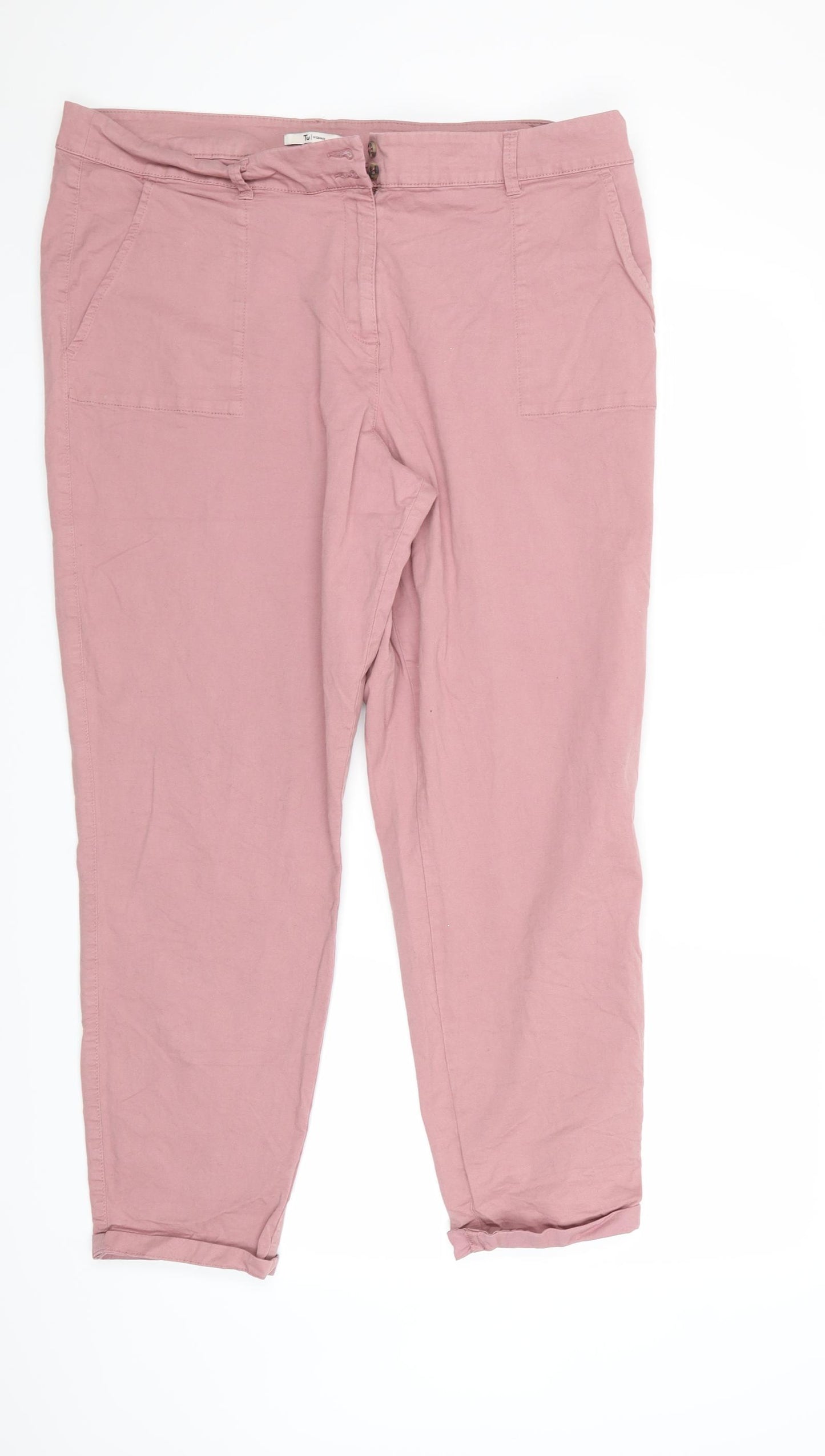 TU Womens Pink   Trousers  Size 18 L27 in