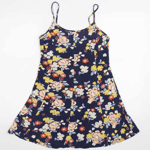 New Look Womens Blue Floral  Skater Dress  Size 12